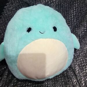 Squishmallows FuzzAMallow Official 12 inch Perry the Teal Dolphin Plush Toy